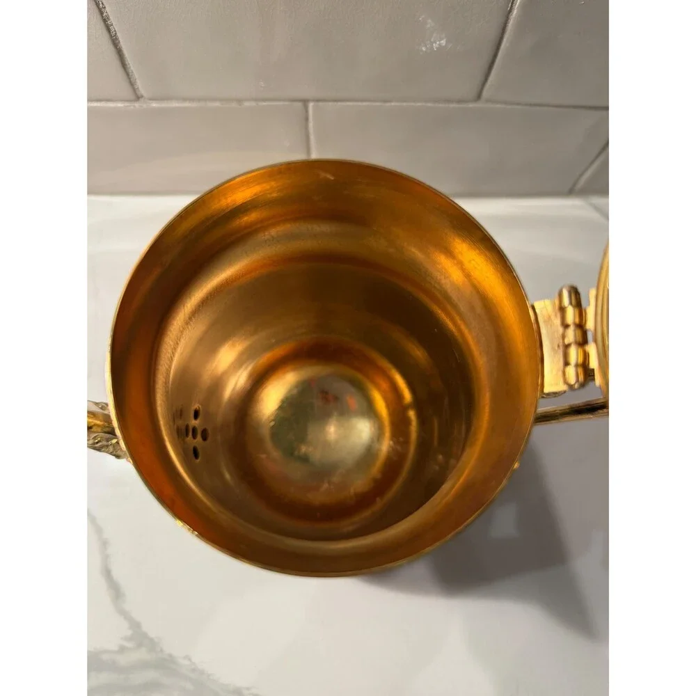 Vintage International Silver Co Gold Plated Coffee Pot, Victorian Tea Server